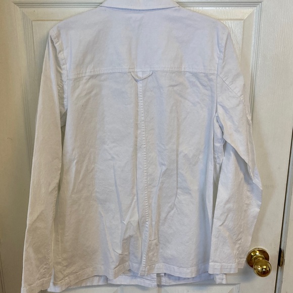 J. Jill White Double-Breasted Linen Blend Blazer - Picture 6 of 8